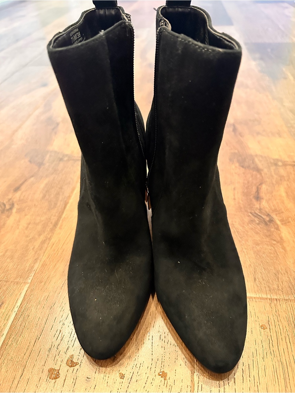 Vince Camuto Black Suede Ankle Boots with  block heel 7 1/2